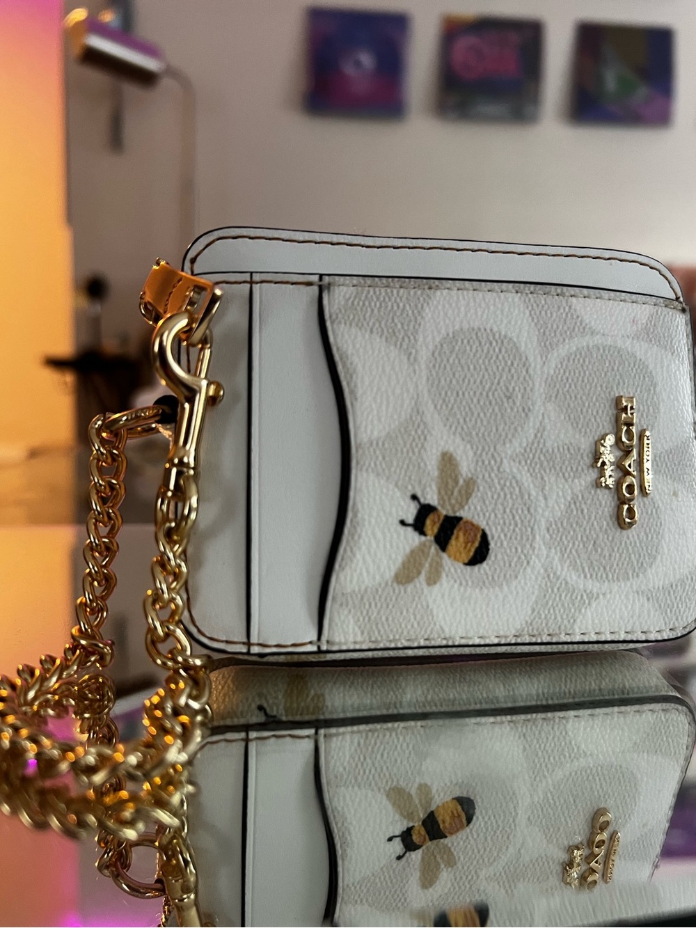 Coach Signature Bee Zip CC Wallet ID Holder